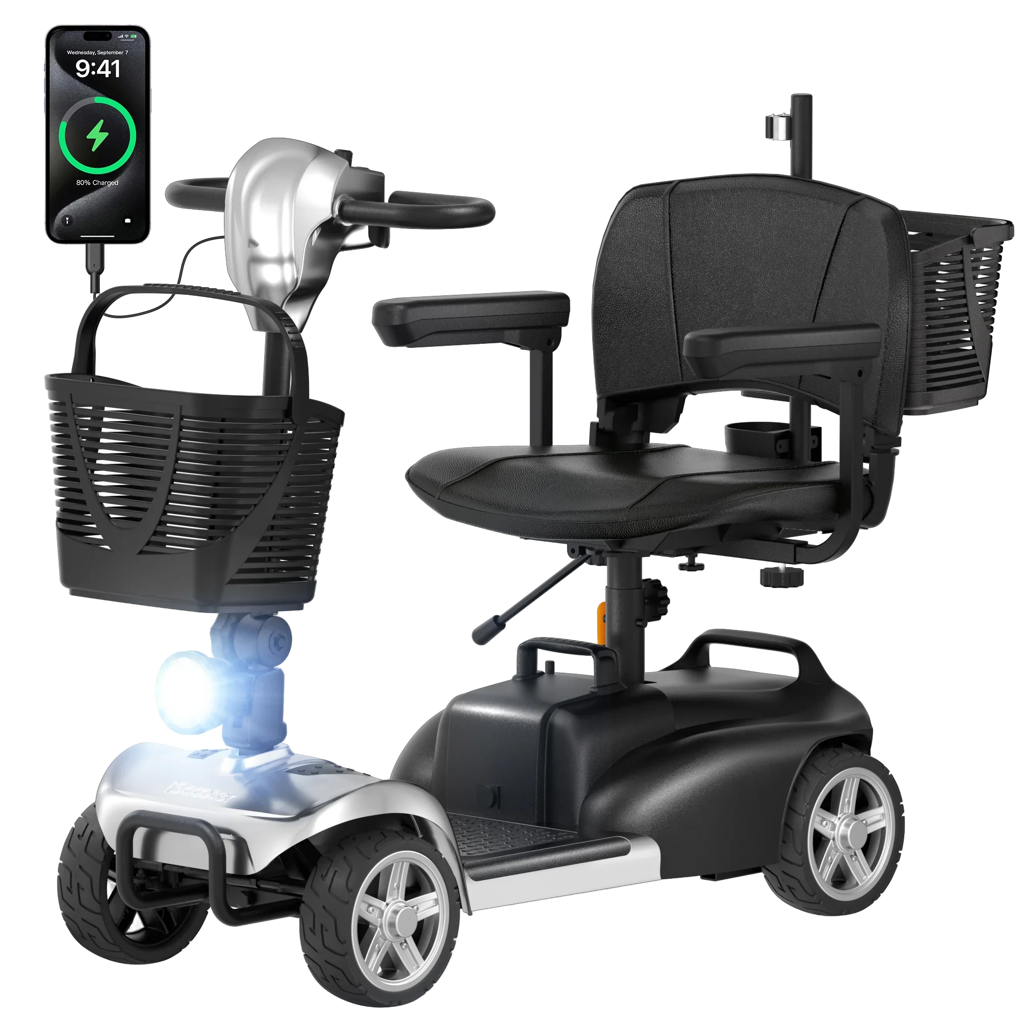 Iscooter X02 4 Wheel Mobility Scooter With LED Headlight view 7