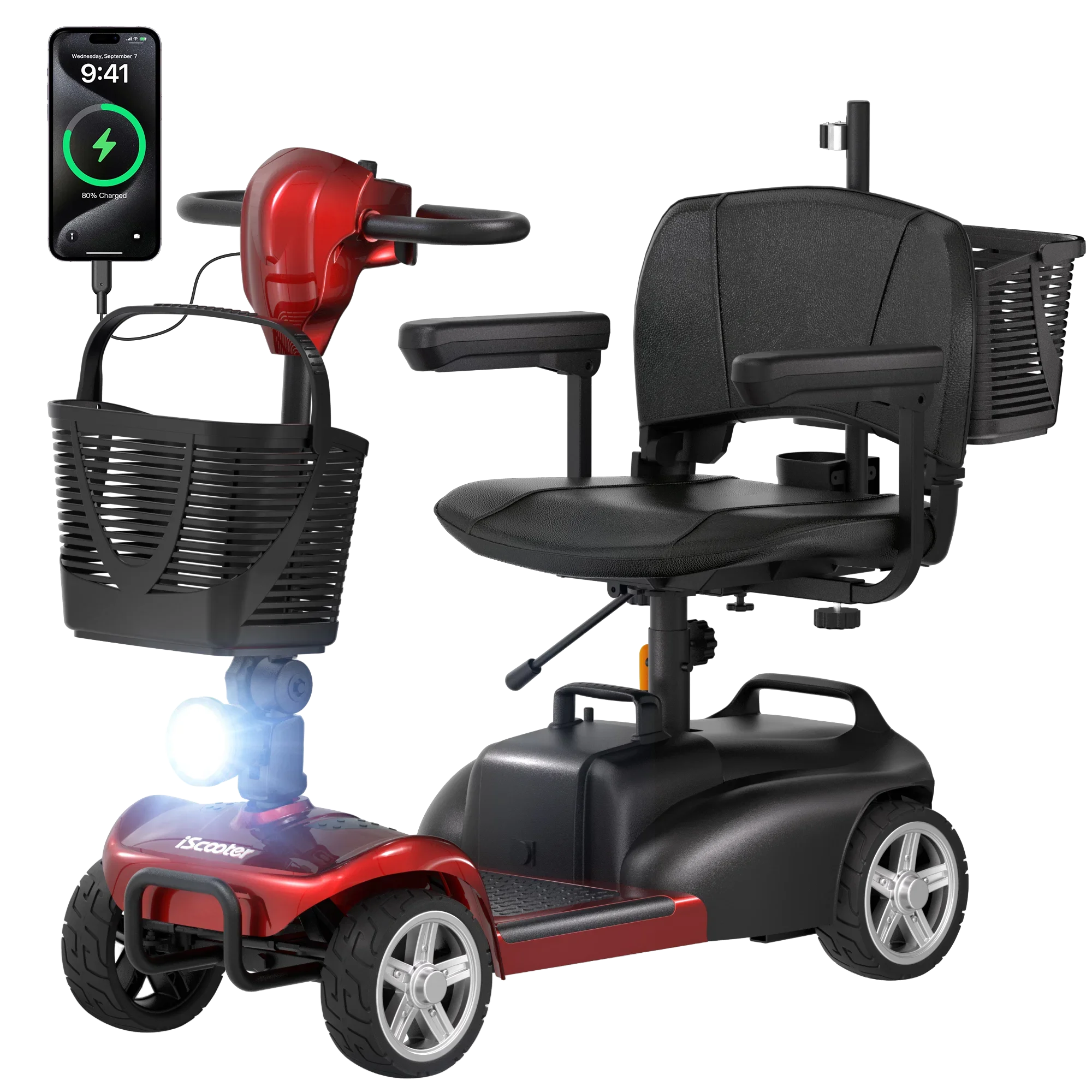 Iscooter X02 4 Wheel Mobility Scooter With LED Headlight view 5