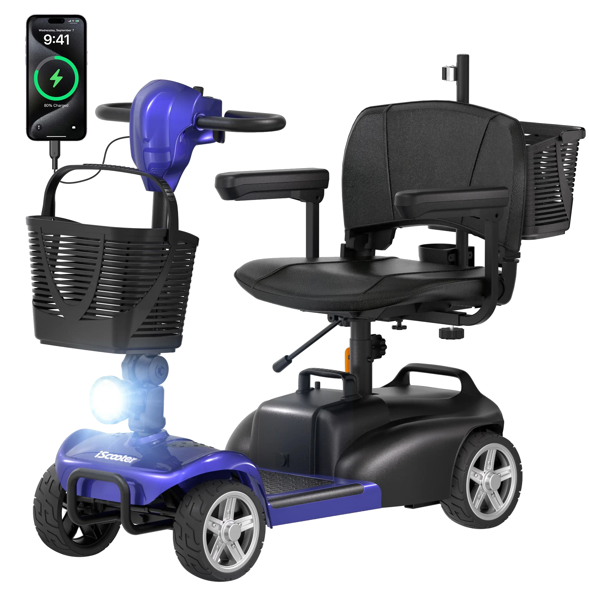 Iscooter X02 4 Wheel Mobility Scooter With LED Headlight view 6