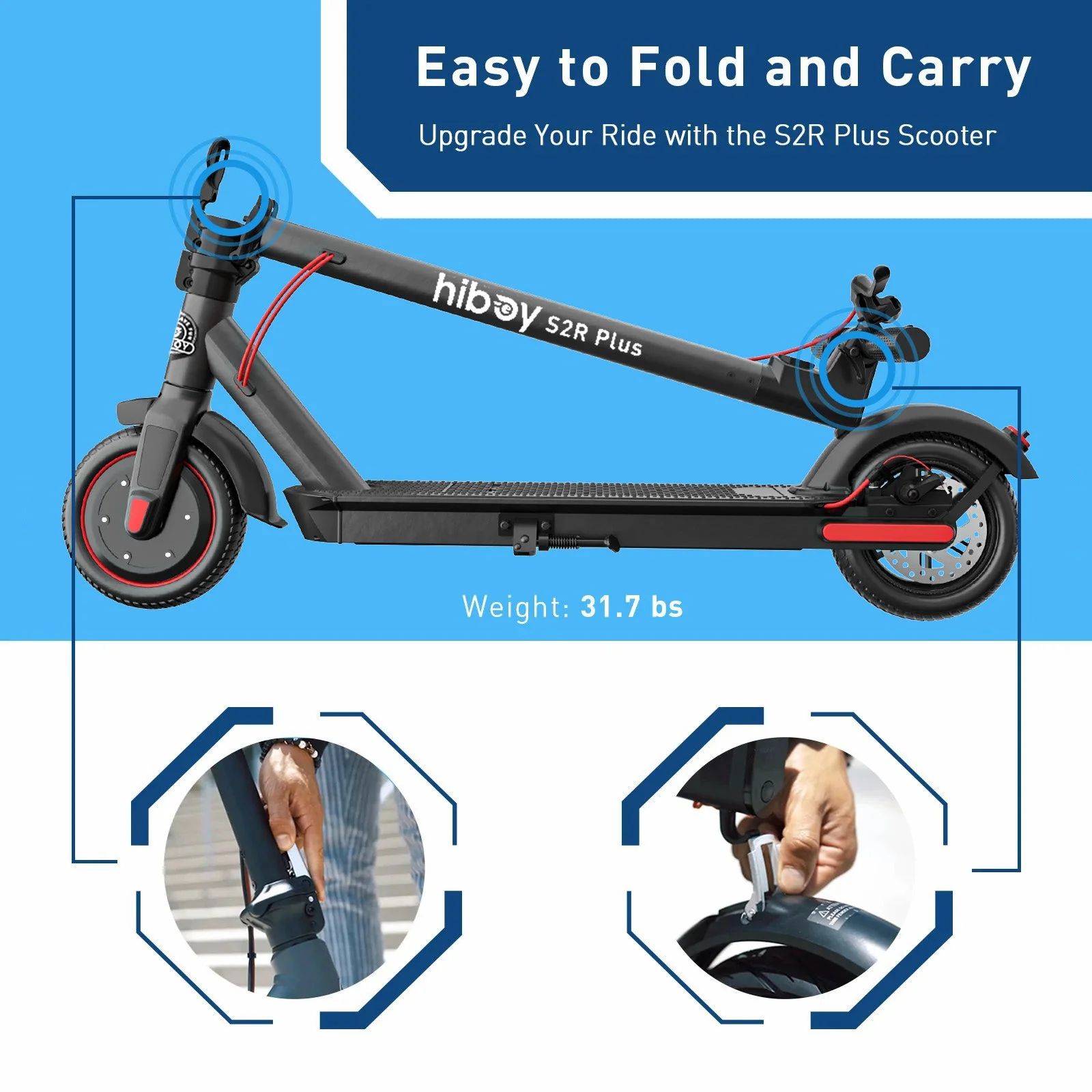 Hiboy S2R Plus Electric Scooter With Removable Battery view 3