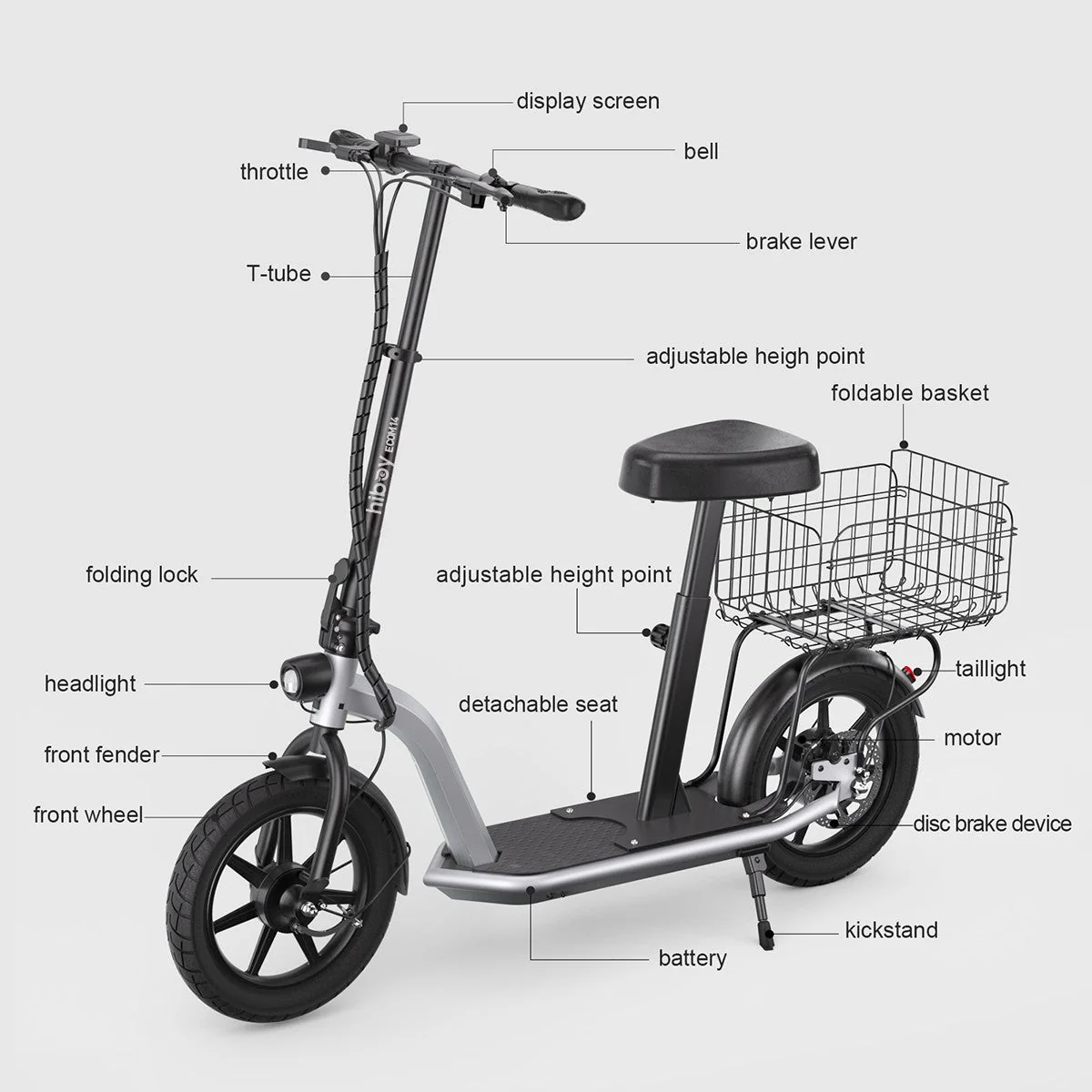 Hiboy ECOM 14 Eco Friendly Big Wheel Electric Scooter view 8