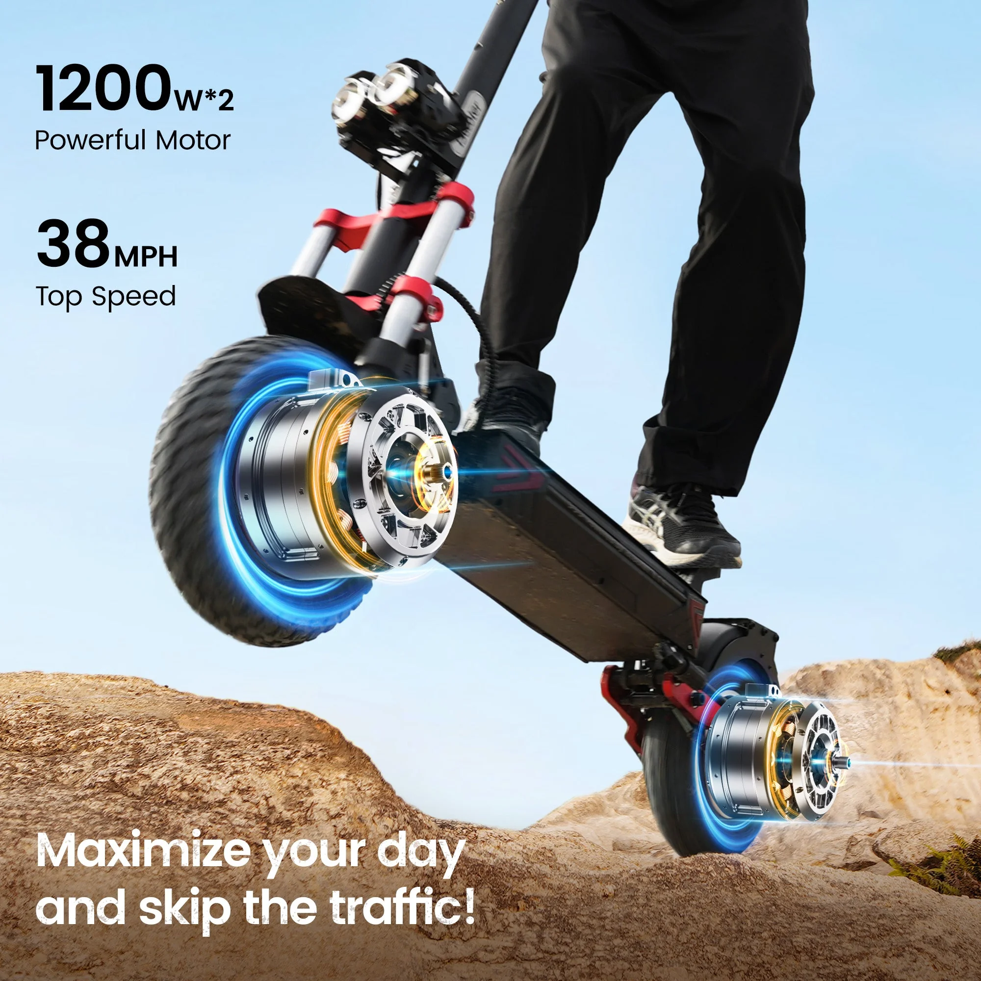 Iscooter iX8 Off Road Electric Scooter 2400W Dual Motor view 5