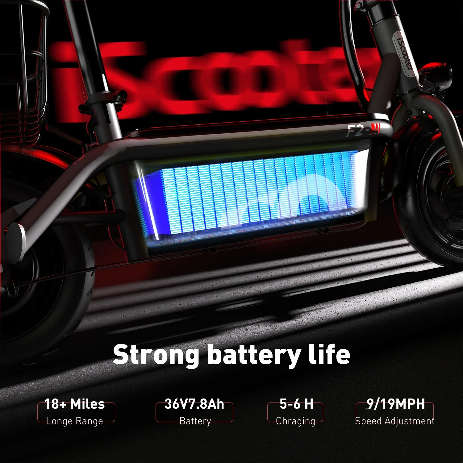 Iscooter F2 Electric Scooter With Seat 10" Pneumatic Tire view 3
