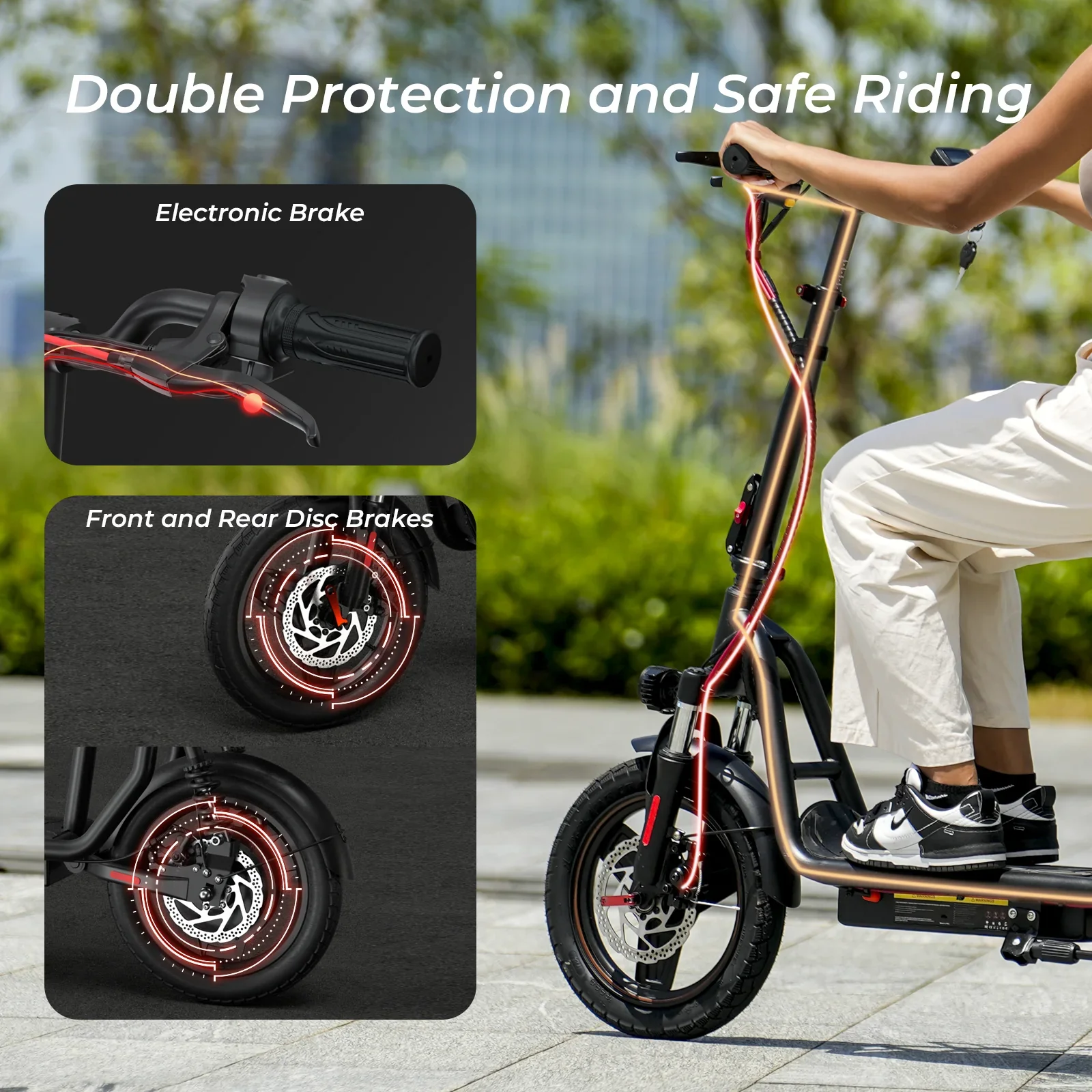 Iscooter i14 800W Electric Scooter With Seat & Basket view 5
