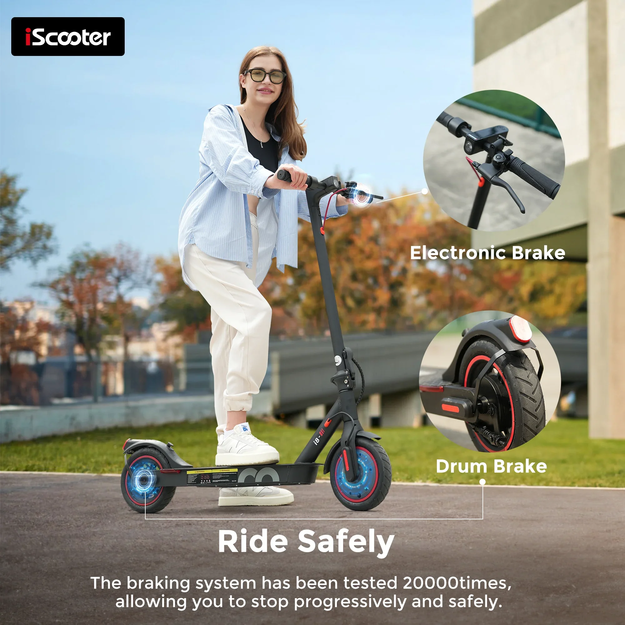 Iscooter i8 Electric Scooter 350W Motor view 8