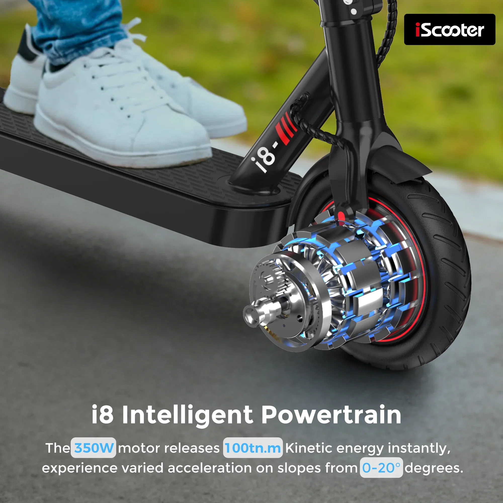 Iscooter i8 Electric Scooter 350W Motor view 9