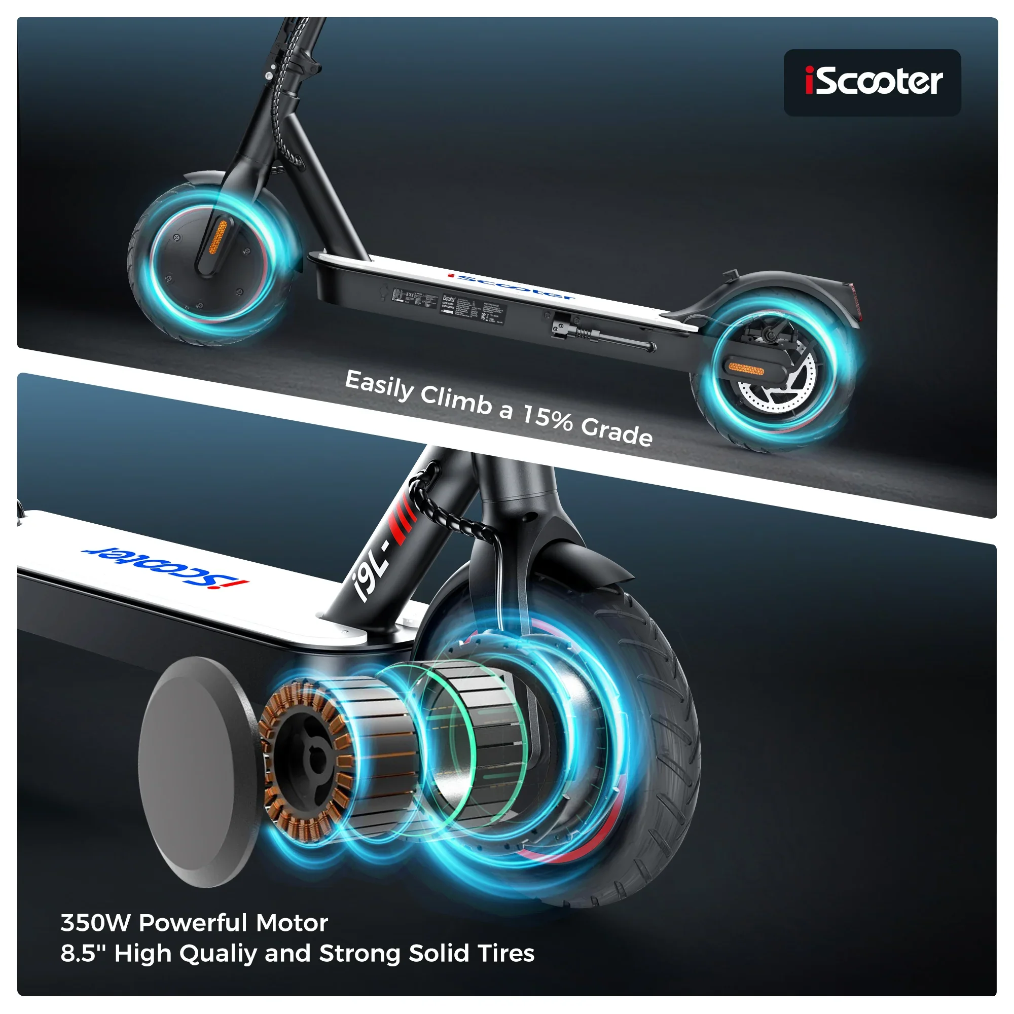 Iscooter i9L 350W Foldable Commuting Electric Scooter view 3