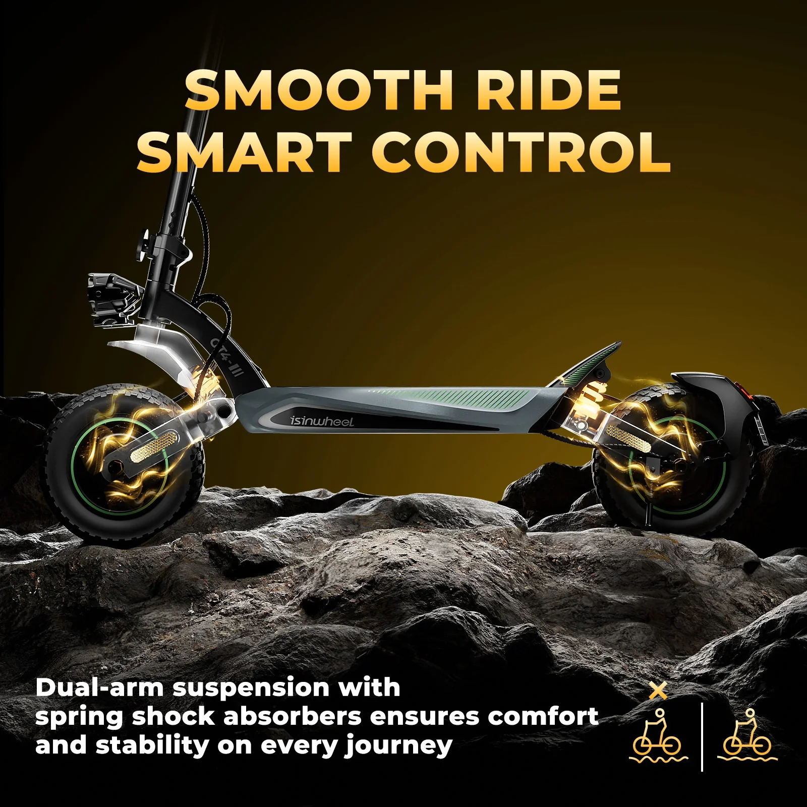 Isinwheel GT4 2400W Dual Motor Off-Road Electric Scooter view 10