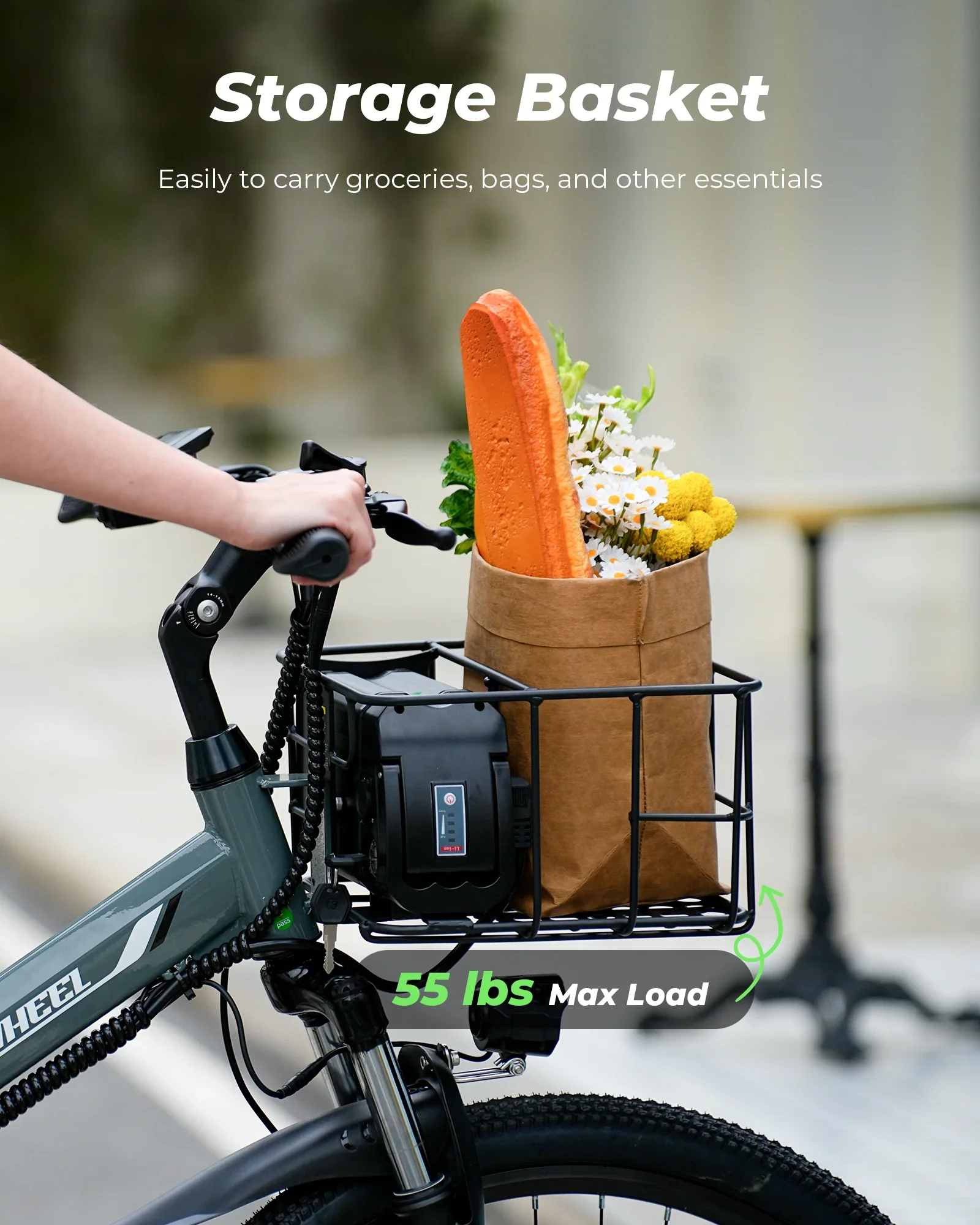 Isinwheel M40 Folding Electric Bike With Basket (AU) view 9