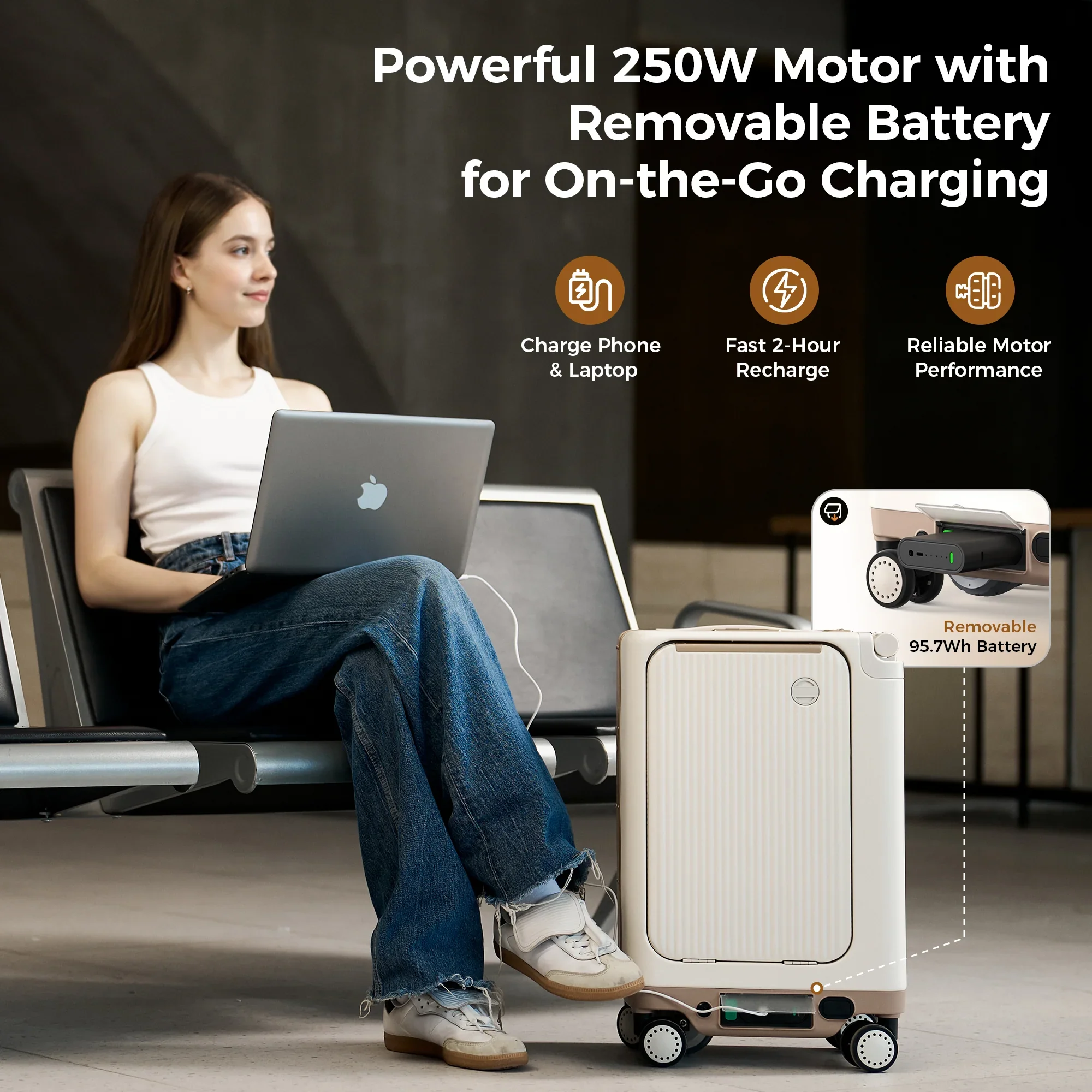 Isinwheel Smart Rideable Luggage Electric Scooter view 6