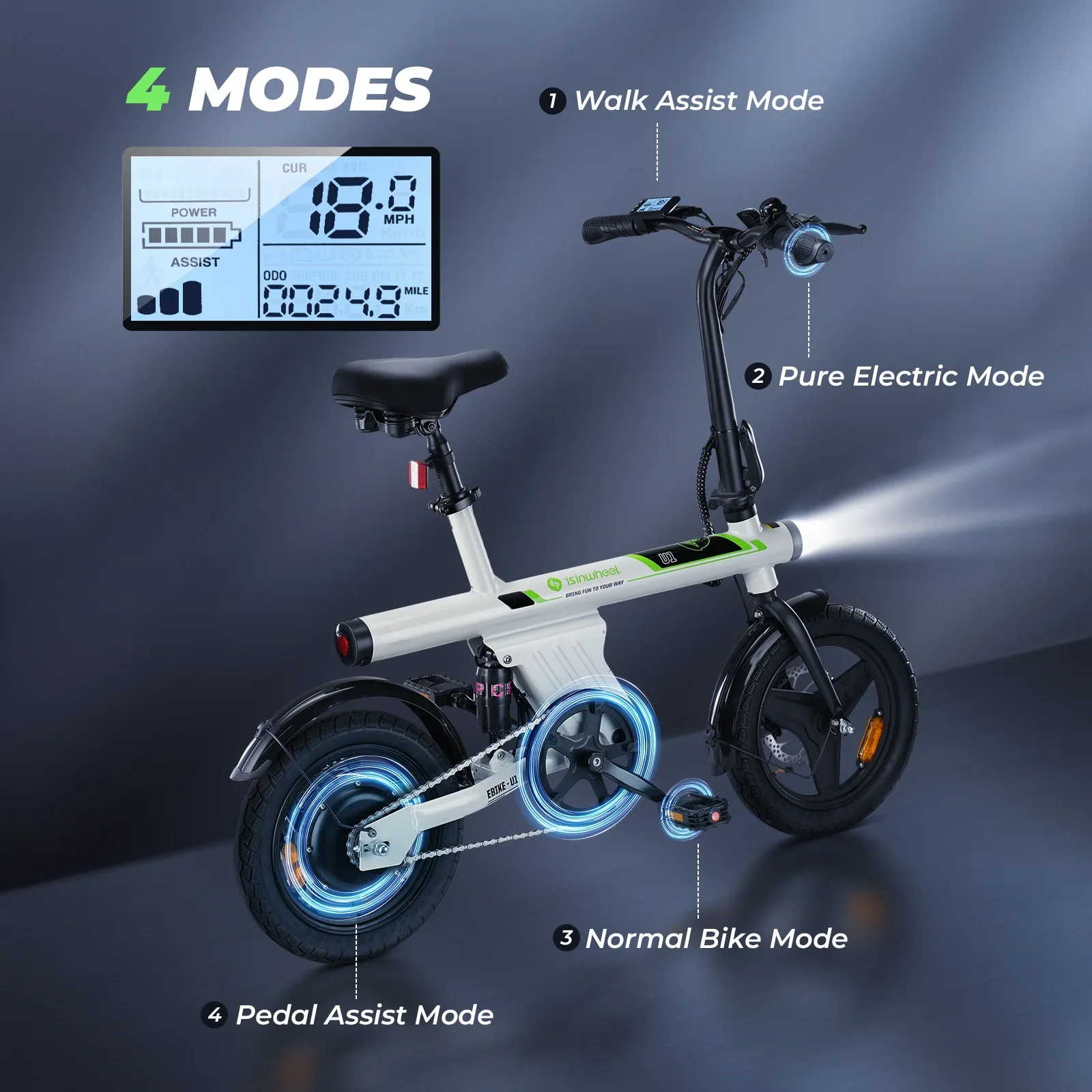 Isinwheel U1 Folding Electric Bike (AU) view 7