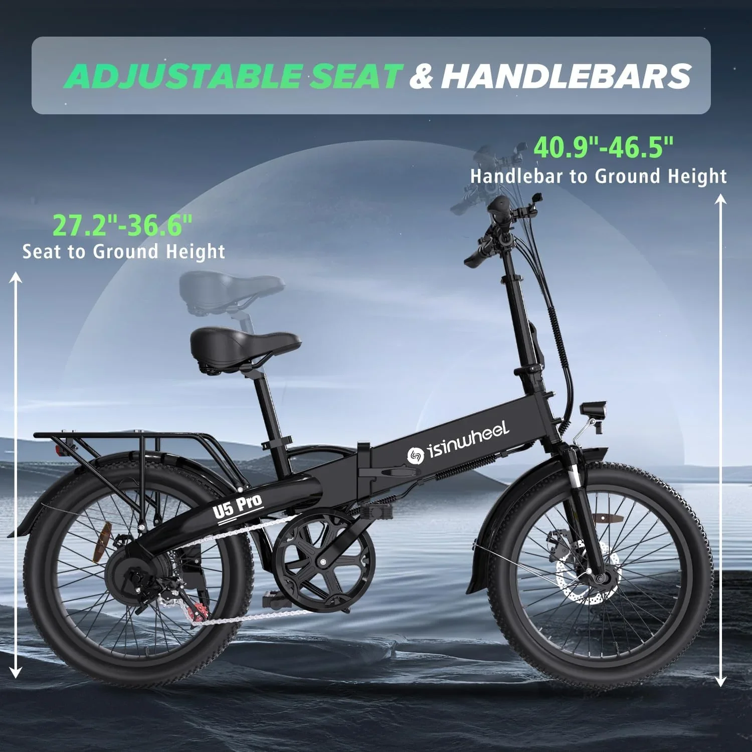 Isinwheel U5 Pro Folding Electric Bike AU view 7
